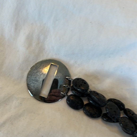 SILPADA lava stone triple strand bracelet With sterling clasp - Picture 4 of 5